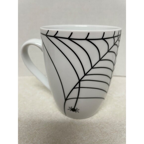 Spiderweb With Spiders  Set Of 2 White Mugs Halloween Spider Arachnoid - Picture 5 of 8